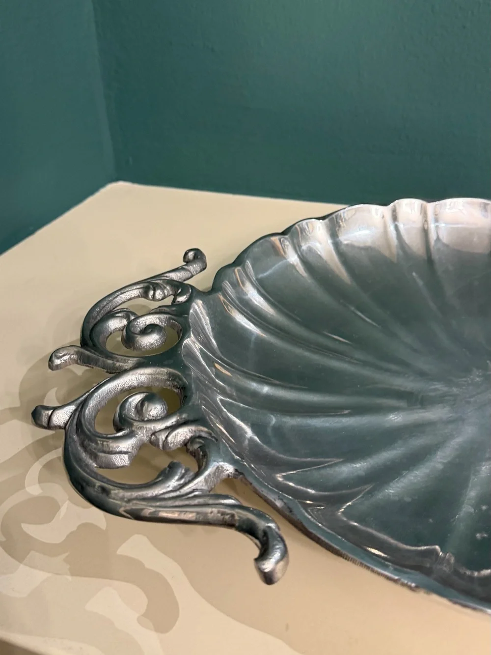 Vintage Vari Diseños Guadalajara Mexico Pewter Serving Platter 20”